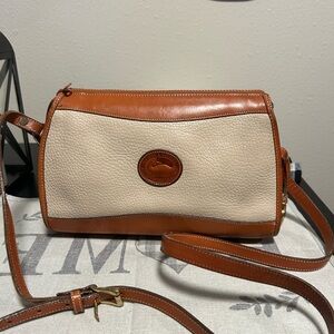 Dooney & Bourke Vintage Cream and Brown Crossbody Bag